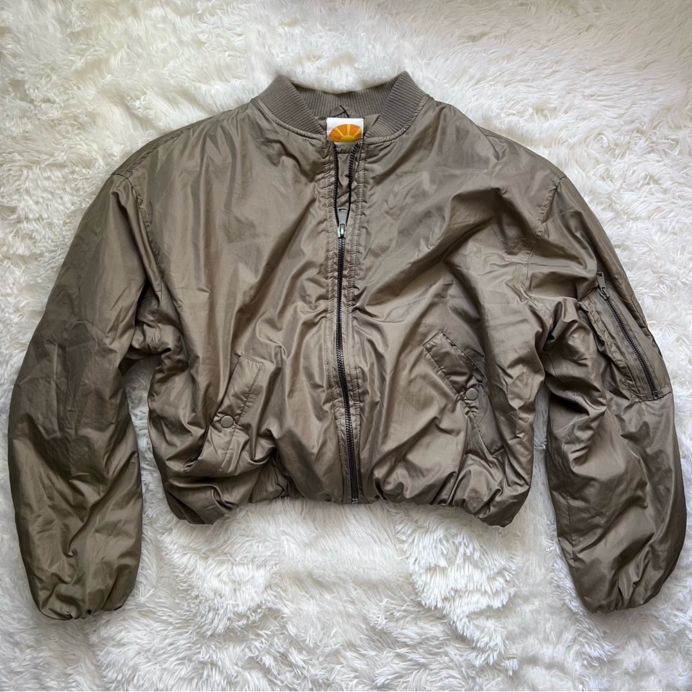 C&C California Khaki Front Zip Bomber Jacket
